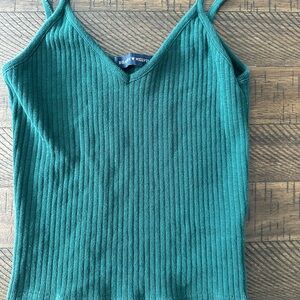 Brandy Melville Forest Green Ribbed tank top